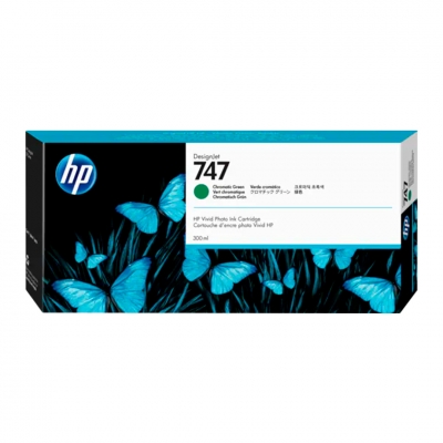 Cartucho De Tinta Original Hp P2V84A (747)  Verde Cromática. Capacidad 300 Ml.