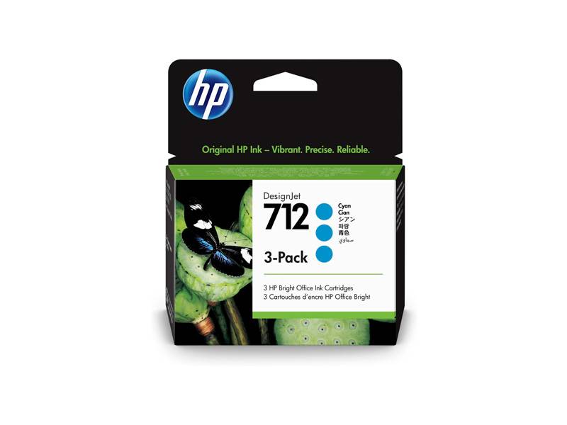 Cartucho De Tinta Original Hp 712 Cyan Pack X3