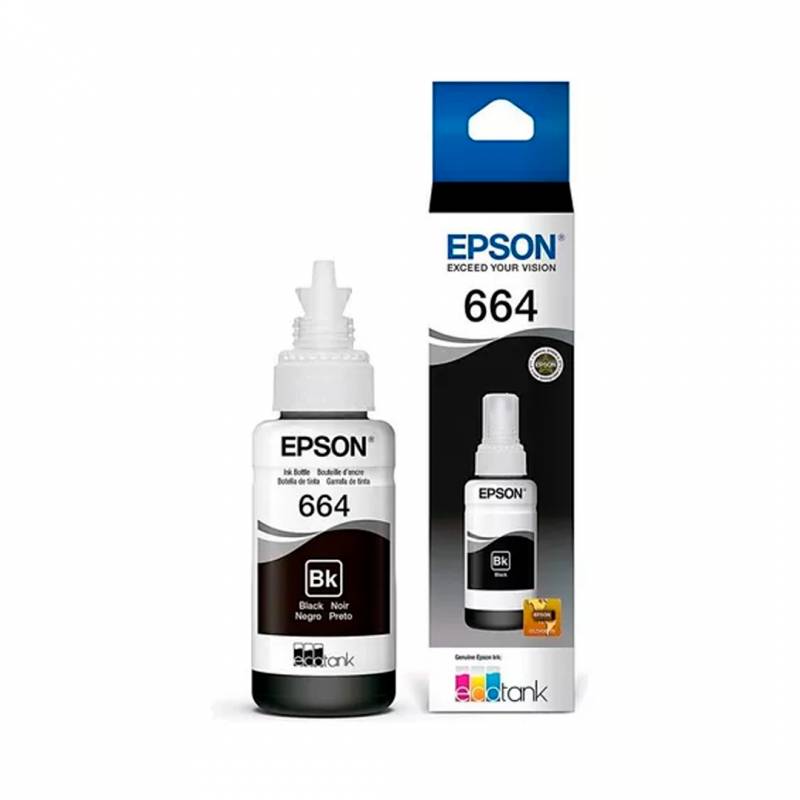 Botella De Tinta Epson T664 70Ml Negro