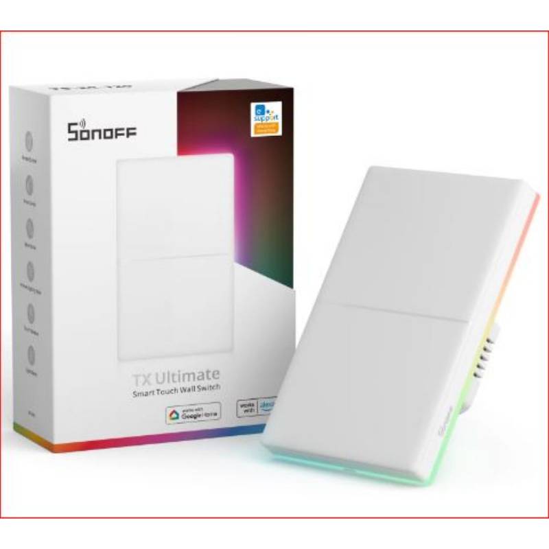 Interruptor Tã¡Ctil M5 T5-120 6920075740240 Sonoff Wifi Rgb Blanco 2 Botones