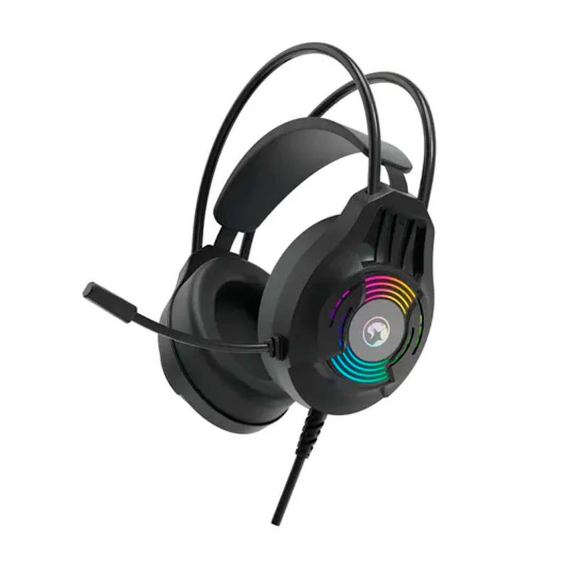 Auricular Con Micrófono H8326 Marvo Akari 30 Negro Rgb.
