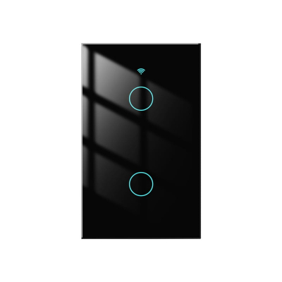 Interruptor Táctil Wrs-Us2-Bk V2 Moes Wi-Fi/Rf Negro 2 Botones