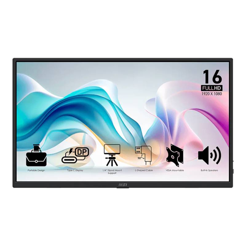 Monitor Portã¡Til Msi Pro Mp165 E6 15.6 Fhd Ips 60Hz Usb-C Hdmi