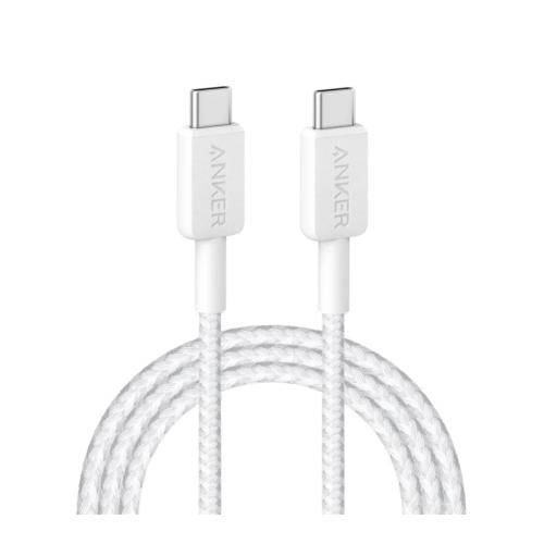 Cable Anker 322 Usb-C A Usb-C 60W Usb 2.0 Trenzado 1,8M Blanco A81F6H21