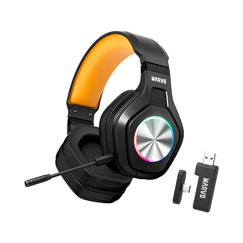 Auriculares Gaming Inalámbricos Marvo Pulz 80W Rgb