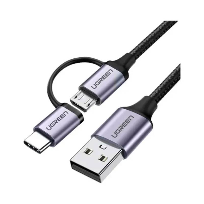 Cable Usb 2 En 1 30875 Ugreen Usb-A A Usb-C/Micro Usb Gris