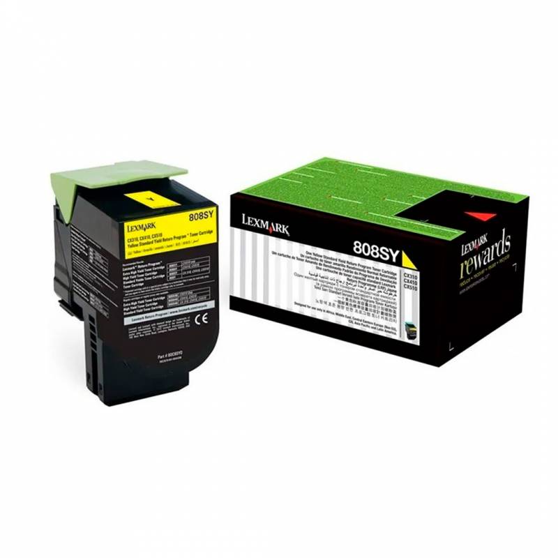 Toner Original Lexmark 80C8Sy0 Amarillo. Rendimiento 2.000 Copias.