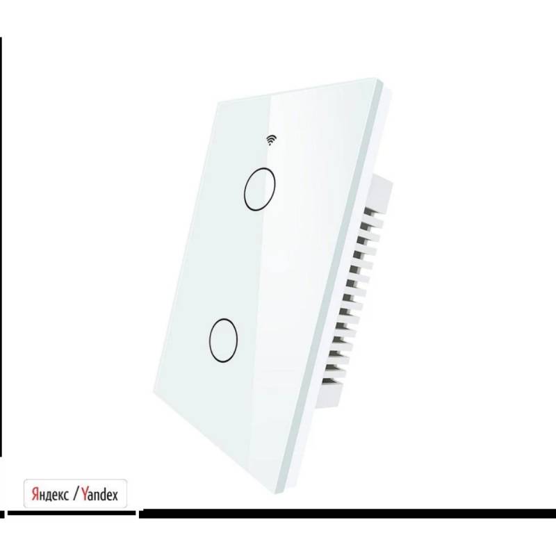 Interruptor Tã¡Ctil De Pared Ws-Us2-Rfw-N Wh Oem Wi-Fi/Rf433 Blanco 2 Botones