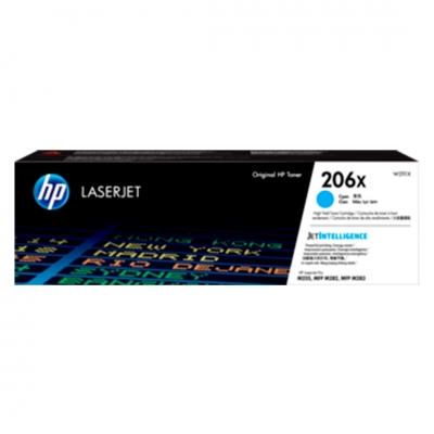 Toner Original Hp W2111X (206X) Cyan. Rendimiento 2.450 Copias.