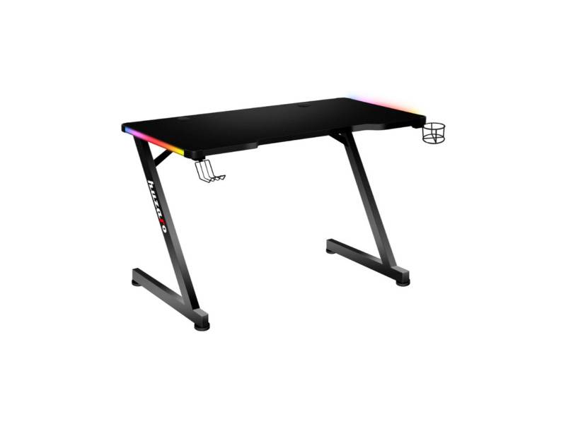 Escritorio Gamer Huzaro Hz-Hero 2.5 Rgb Con Luces Led Negro.