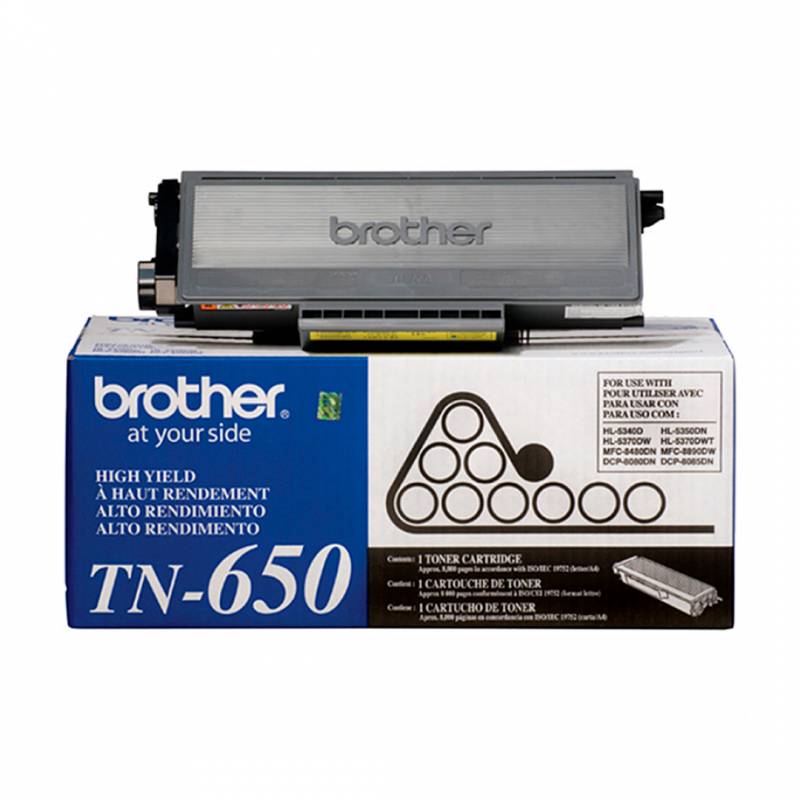 Toner Brother Original Tn650 Negro. Rendimiento: 8.000 Copias.