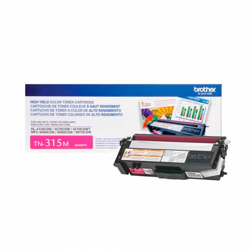 Toner Brother Original Tn315M Magenta. Rendimiento 3.500 Copias.