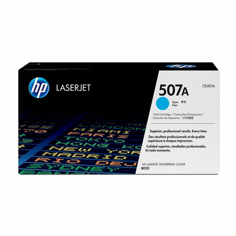 Toner Original Hp Ce401A (507A) Cyan. Rendimiento 6.000 Copias.