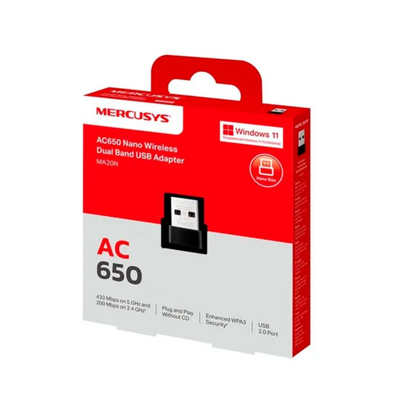 Adaptador Wifi Nano Usb Mercusys Ma20N