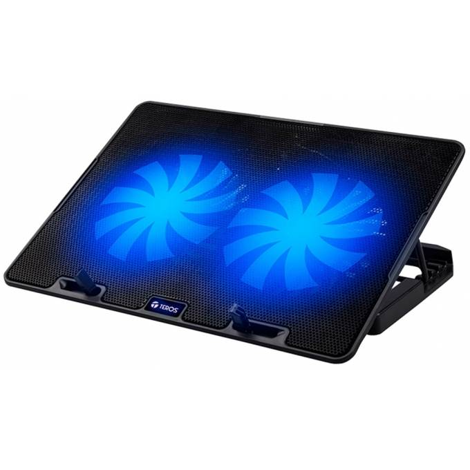 Base Refrigerante Teros Te-7020N Para Notebook Hasta 15.6 / 2 Ventiladores Led / 2 Usb