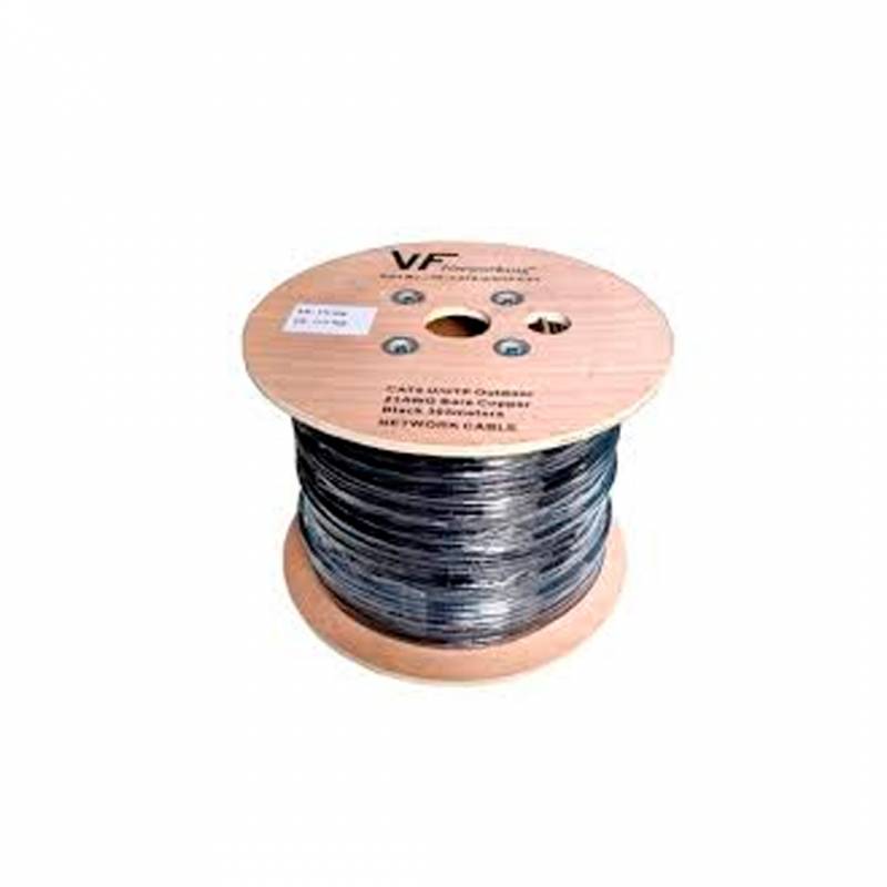 Bobina De Cable Vf U/Utp  Exterior Cat5E Negro  De 305 Mts