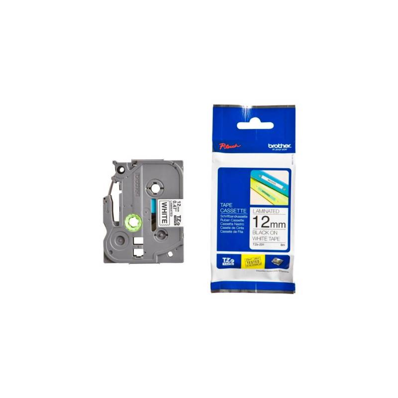 Cinta Brother Tzes231 Fondo Blanco Y Letras Negras