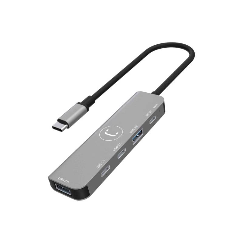 Hub Usb 4 Puertos Hb1012Gy Unno Usb-C 3.0 Gris