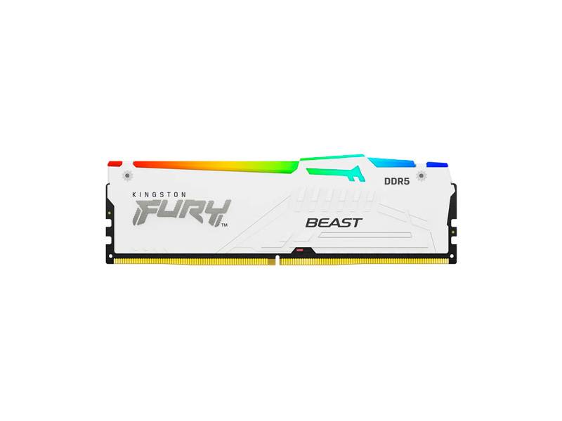 Memoria Ram Kingston Fury Beast Rgb Blanca 32Gb Dimm Ddr5 5200 Mhz