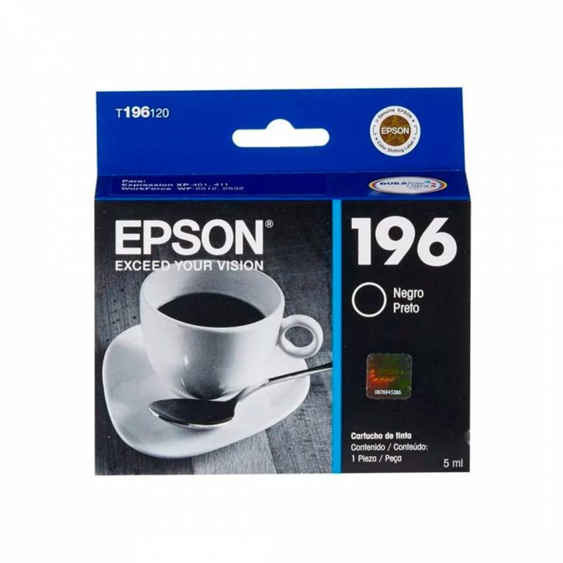 Cartucho De Tinta Epson Original T196120 Negro
