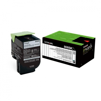 Toner Original Lexmark 80C8Sk0 Negro. Rendimiento 2.500 Copias.