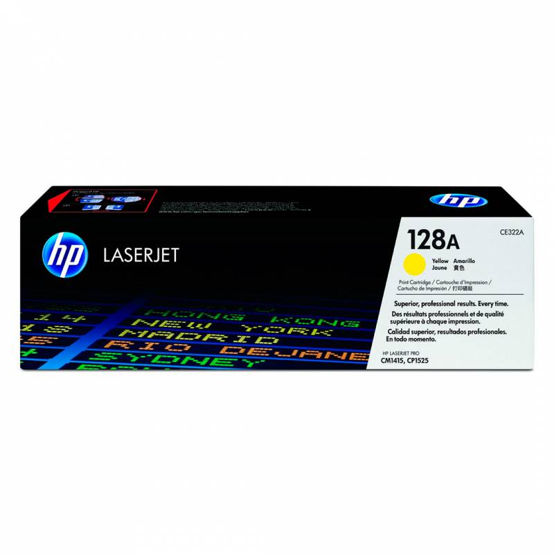 Toner Original Hp Ce322A (128A) Amarillo. Rendimiento 1.300 Copias.