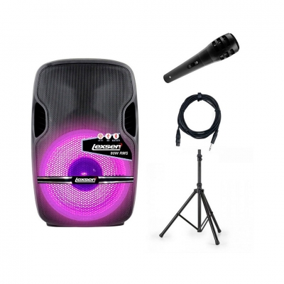 Caja Activa Lexsen Tiny Bth 80W A Batería Con Soporte Y Micrófono Alambrico - Tamaño 8