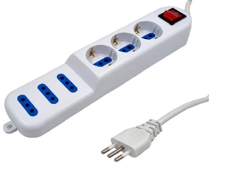 Alargue | Zapatilla - 3 X Shuko Y 3  Tres En Línea / Cable 3 Mts (203066-3M)