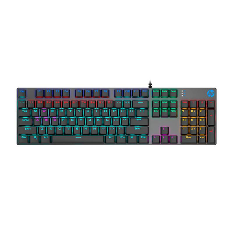 Teclado Gaming Gk400F Hp Mecánico Rgb Negro
