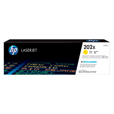 Toner Original Hp Cf502X (202X) Amarillo. Rendimiento 2.500 Copias.