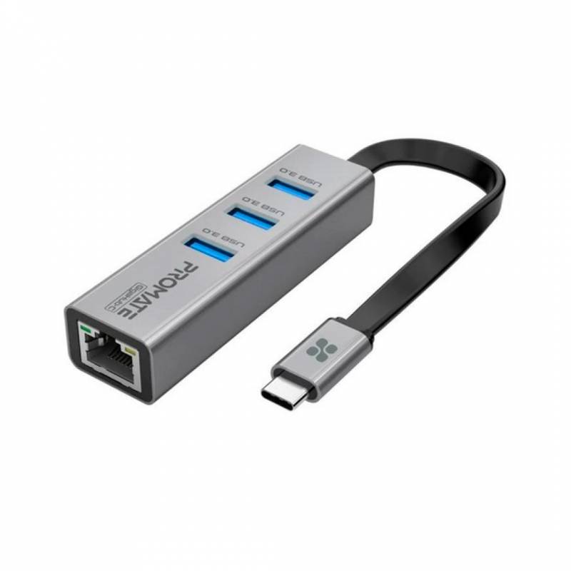 Adaptador De Red Promate Gigahub-C Usb-C A 1000Mbps Ethernet