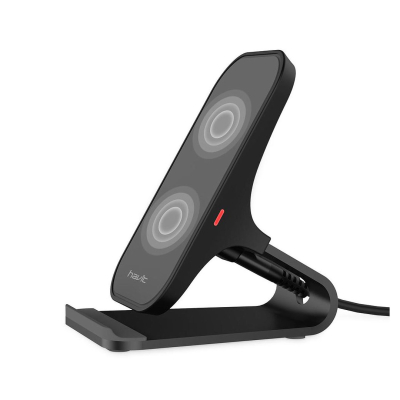 Cargador Inalámbrico H330 Black + Silver Havit Qi Negro/Plateado
