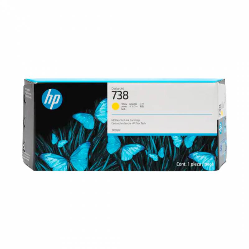Cartucho De Tinta Original Hp 738 Amarillo Rendimiento 300Ml (676M8A)