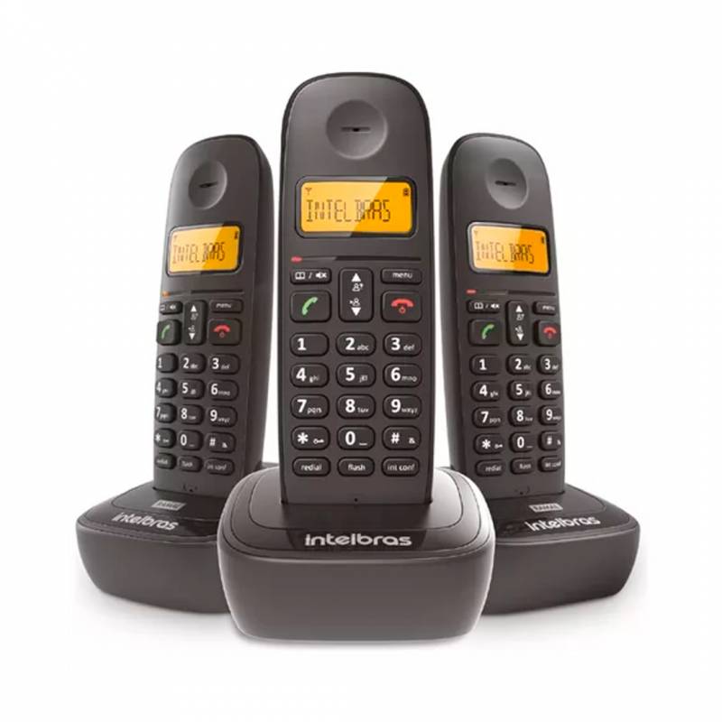 Teléfono Inalambrico Ts2513 Intelbras Combo Base Triple Negro