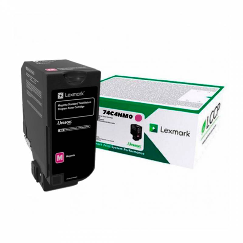 Toner Original Lexmark 74C4Hm0 Magenta. Rendimiento12.000 Copias. Alto Rendimiento.