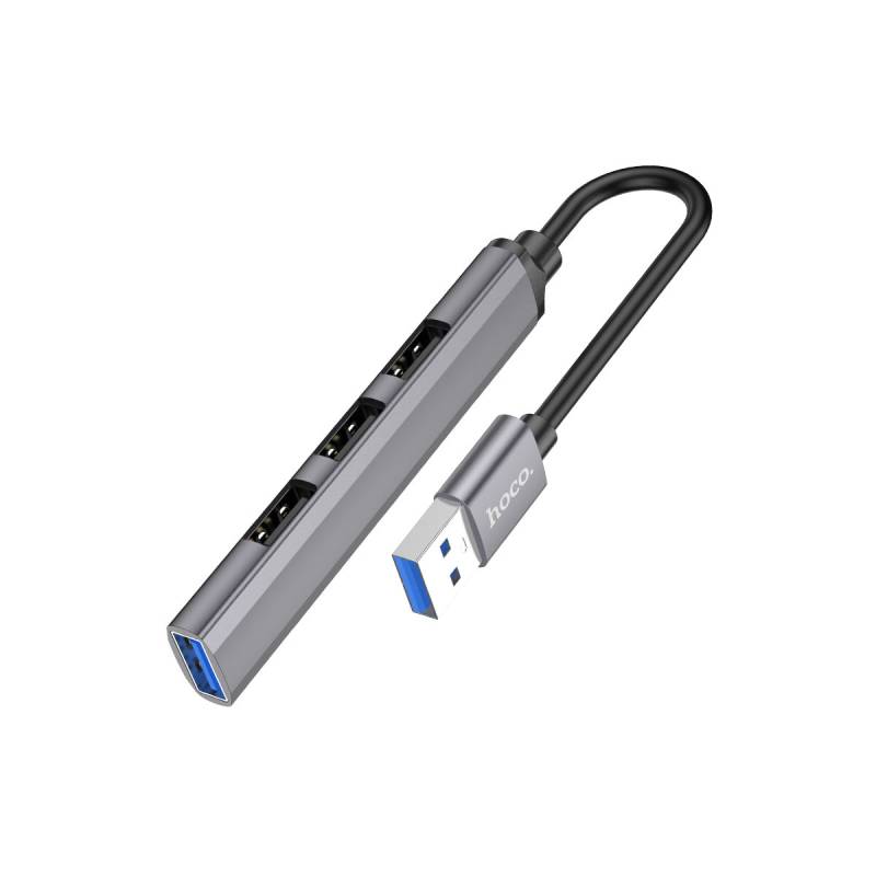 Hub Usb-A Hoco Hb26 Gris. 4 En 1