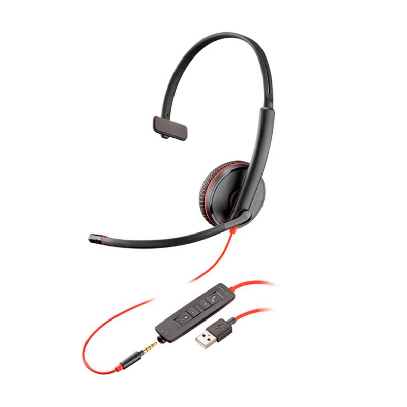 Auriculares Cableados Blackwire 3215 Hp Negro