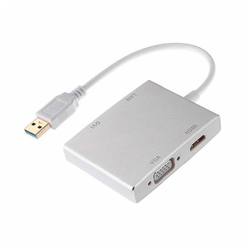 Adaptador Usb 3.0 A Hdmi/Vga/Dvi/Lan Ethernet. (T02303)