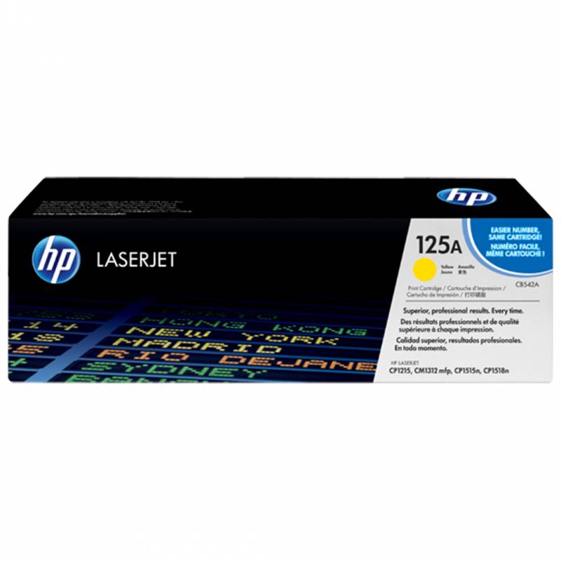 Toner Original Hp Cb542A (125A) Amarillo. Rendimiento 1.400 Copias.