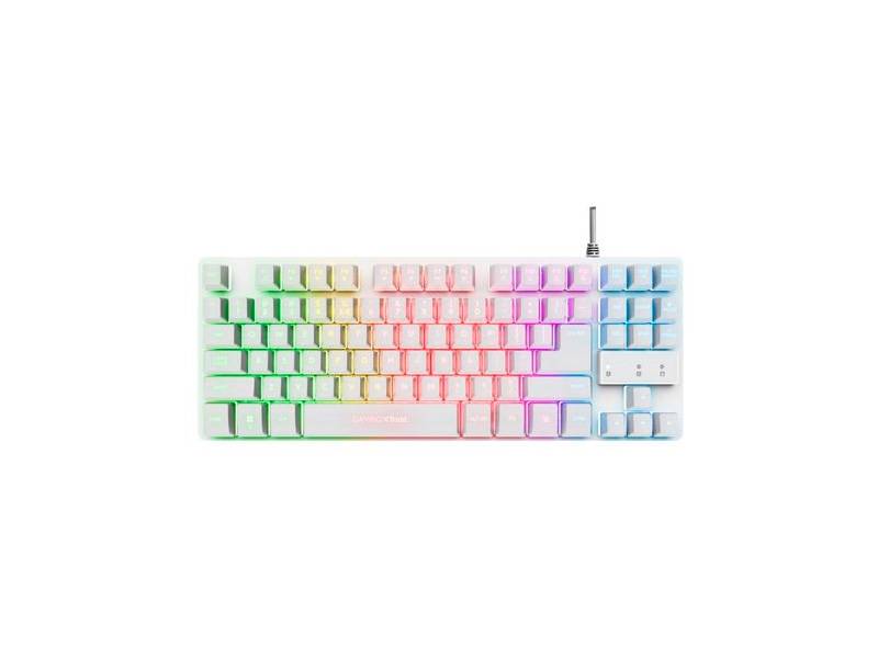 Teclado Gaming Trust 24739 Gxt833 Thado Rgb Tkl Blanco.