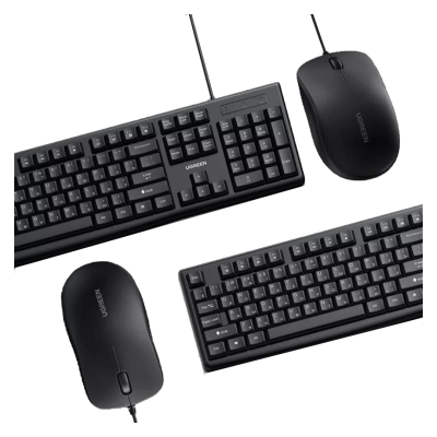Combo Teclado Mouse 90561 Ugreen Usb Negro/Verde