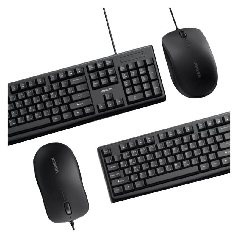 Combo Teclado Mouse 90561 Ugreen Usb Negro/Verde