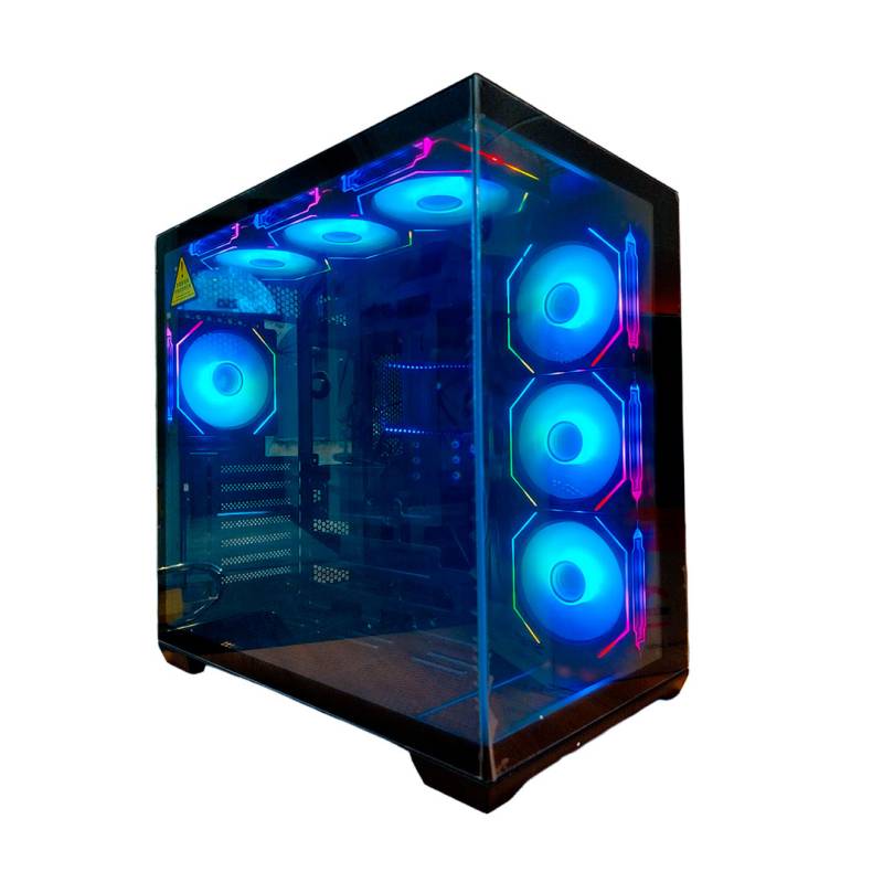 Gabinete Pc Gamer Seaview Negro Vidrio Templado 7 Fanes Argb