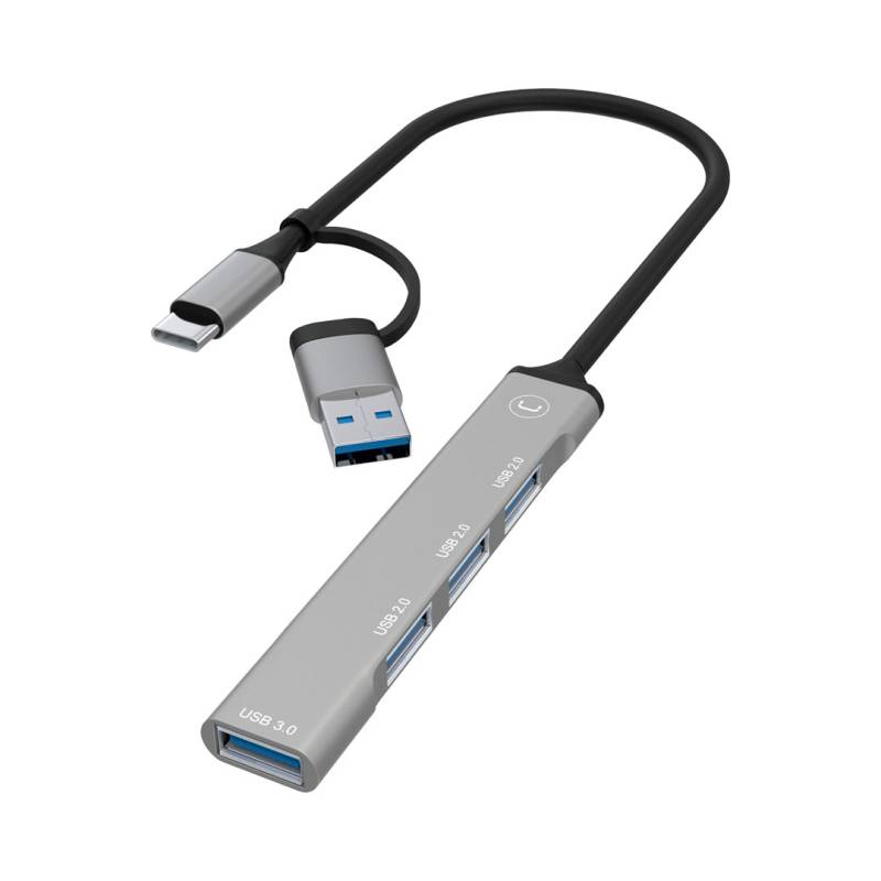 Hub Usb 4 Puertos Hb1014Gy Unno Usb 3.0 Gris