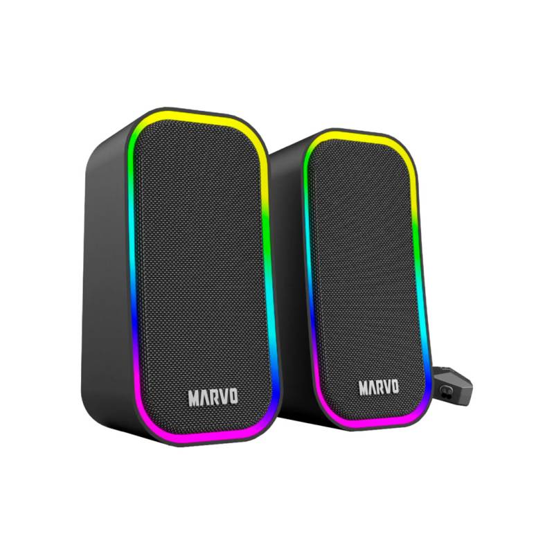 Parlantes Gaming Marvo Havoc 20 Sg-285 Rgb Usb 6W Gris