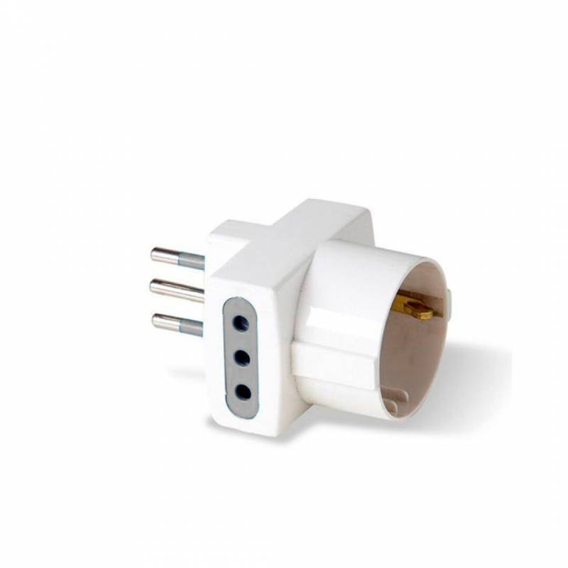 Adaptador Trifásico De Corriente Universal Schuko +2 3 En Linea