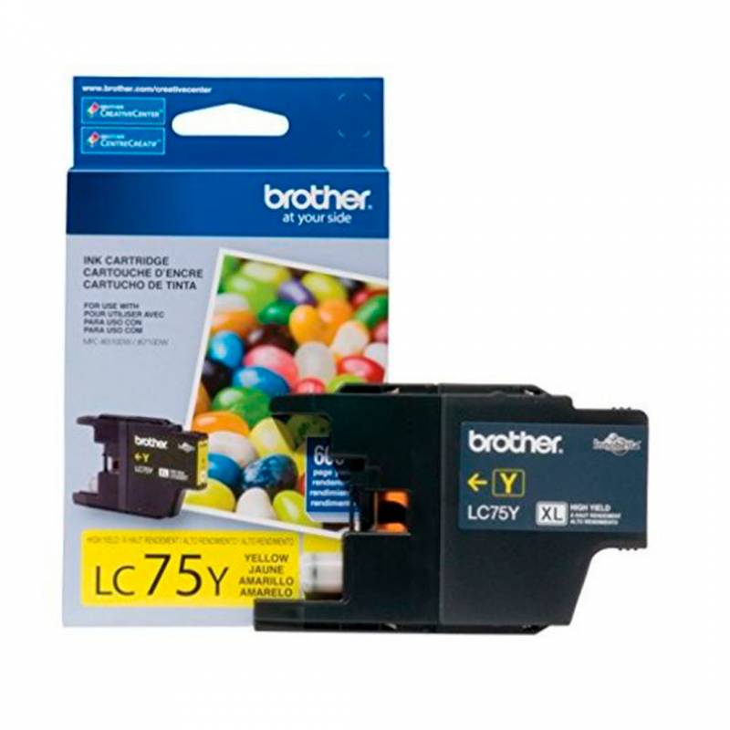 Cartucho De Tinta Brother Original Amarillo. Lc75Y