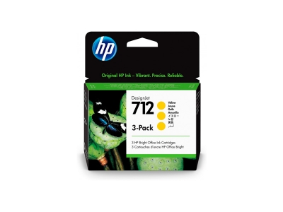 Cartucho De Tinta Original Hp 712 Amarillo Pack X3