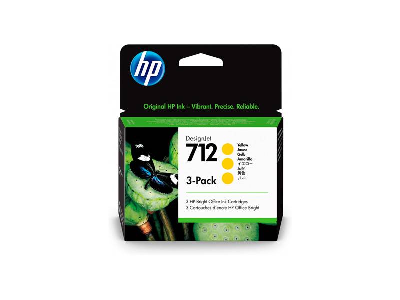 Cartucho De Tinta Original Hp 712 Amarillo Pack X3