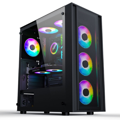 Gabinete Ca-123 Ca-123 Marvo Mesh Black Mid Tower.
